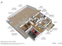 Detailed floor plan showcasing layout of living spaces, bedrooms, backyard and garage at 5315 S River Dr, Tempe, AZ 85283