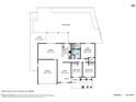 Detailed floor plan shows kitchen, living, dining, garage, three bedrooms, patio, and backyard at 5315 S River Dr, Tempe, AZ 85283