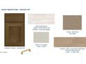 New home kitchen finishes with natural tone cabinets, flooring, carpet, countertops and backsplash at 12560 W Trumbull Rd, Avondale, AZ 85323