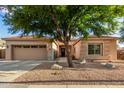 Inviting single-story home with xeriscaped front yard, two-car garage, and covered entry at 4089 E Peach Tree Dr, Chandler, AZ 85249