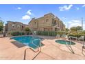 Inviting community pool and spa with comfortable lounge seating at 6710 E University Dr # 133, Mesa, AZ 85205