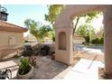 Front patio with chairs, potted plants, and decorative accents at 8863 S Grandview Dr, Tempe, AZ 85284
