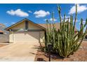 Front exterior of home with cactus landscaping, desert rocks and front yard fire hydrant at 7302 W Meadowbrook Ave, Phoenix, AZ 85033