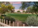 Expansive golf course view from property featuring mature landscaping, and a serene, picturesque backdrop at 22231 N 55Th St, Phoenix, AZ 85054