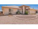 Charming home with desert landscaping, circular brick accents, and a well-maintained exterior at 8037 E Navarro Ave, Mesa, AZ 85209