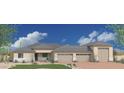 A charming single-story home boasts a three-car garage, desert landscaping, and a well-maintained lawn at 1906 E Cloud Rd, Phoenix, AZ 85086