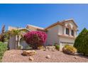 Beautiful two-story home featuring desert landscaping with vibrant pink floral bushes at 21483 N 65Th Ave, Glendale, AZ 85308