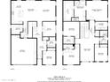 Detailed floor plan showcasing the layout of this two-story home with kitchen, living spaces, and bedrooms at 22499 E Mewes Rd, Queen Creek, AZ 85142