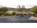 View of the gated entrance to the Summit community, featuring lush landscaping and mountain views at 16201 S 29Th Ave, Phoenix, AZ 85045