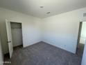 Bedroom with neutral colored walls, carpet flooring, and a walk-in closet at 13226 E Verbina Ln, Florence, AZ 85132