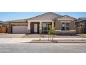 Charming single-story home showcasing a two-car garage, neutral stucco, and manicured landscaping at 22825 E Alyssa Rd, Queen Creek, AZ 85142