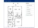 Detailed floorplan showing three bedrooms, two bathrooms, a two-car garage, and a large kitchen at 4163 W Brenley Dr, San Tan Valley, AZ 85144