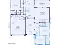 Layout showcasing the home's open-concept design with a seamless flow between kitchen, dining, and living areas at 26023 S 224Th Pl, Queen Creek, AZ 85142