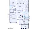 Detailed floor plan showcasing the layout with multiple bedrooms, garages, and a covered patio at 26160 S 225Th Way, Queen Creek, AZ 85142