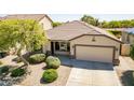 Single-story home featuring a two-car garage and a well-kept lawn at 18003 W Carmen Dr, Surprise, AZ 85388