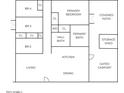Detailed floor plan showcasing the layout of the living spaces, bedrooms, and bathrooms at 7802 E Kimsey Ln, Scottsdale, AZ 85257