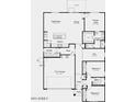 Layout featuring a spacious great room, kitchen with island, primary suite, and a 2-car garage at 25177 N 167Th Ave, Surprise, AZ 85387