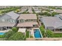 Backyard features a private pool, lush landscaping, and outdoor seating area at 2942 E Appaloosa Rd, Gilbert, AZ 85296