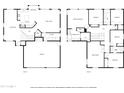 Floorplans of both stories of the home. One side is the first floor and the other the second at 6172 W Kerry Ln, Glendale, AZ 85308