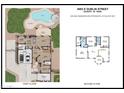 Detailed floor plan showcasing the layout of this home, including the pool, garage, and all rooms at 4093 E Dublin St, Gilbert, AZ 85295