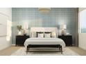 Tranquil main bedroom featuring a large bed, stylish nightstands, and modern decor at 4784 S 232Nd Ln, Buckeye, AZ 85326