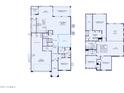 Detailed floor plan showcases the layout of a two-story home with open gathering spaces at 21262 E Cattle Dr, Queen Creek, AZ 85142