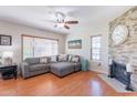 Bright living room with a fireplace, comfortable seating, and plenty of natural light at 9451 E Becker Ln # 2016, Scottsdale, AZ 85260