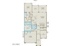 Detailed first-floor layout showing kitchen, living spaces, suites, and garage at 21255 E Cattle Dr, Queen Creek, AZ 85142