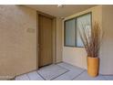 Inviting front entrance featuring unit number, decorative plant, and neutral color scheme at 3330 S Gilbert Rd # 1020, Chandler, AZ 85286