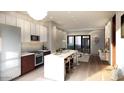 Modern kitchen with white island and stainless appliances seamlessly merging with the living space at 4220 N 32Nd St # 2, Phoenix, AZ 85018