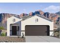 Inviting single-story home featuring neutral colors, stylish accents, and beautiful mountain backdrop at 5094 E Umber Rd, San Tan Valley, AZ 85143