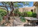 Charming patio area with desert landscaping, providing a tranquil outdoor retreat at 40215 N 110Th Pl, Scottsdale, AZ 85262