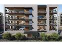 Modern apartment building exterior showcasing multiple balconies with outdoor seating areas and contemporary design at 19355 N 73Rd Way # 4002, Scottsdale, AZ 85255