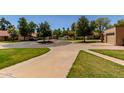 Neighborhood street featuring mature shade trees, green lawns, and sidewalks throughout the community at 45 Leisure World -- # 45, Mesa, AZ 85206