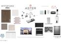 Selection of interior design materials showing color schemes, appliances, and fixture options at 2469 W Rowel Rd, Phoenix, AZ 85085