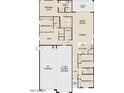 Detailed floorplan showcasing an RV garage, 4 bedrooms, 3 bathrooms, open-concept living space, and a covered patio at 47230 W Cansados Rd, Maricopa, AZ 85139