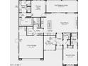 Detailed floor plan showcases an open-concept layout with a primary suite, kitchen, and two-car garage at 39604 N Kaden Ln, San Tan Valley, AZ 85140