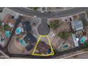 Aerial view of a home showcasing its prime location in a desirable cul-de-sac at 2337 E Riviera Dr, Tempe, AZ 85282