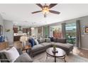 Open-concept living room with lots of natural light and modern decor at 3881 E Galveston St, Gilbert, AZ 85295