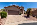 Cozy single-Gathering home showcasing desert landscaping, a spacious driveway, and a two-car garage at 1245 E Emile Zola Ave, Phoenix, AZ 85022