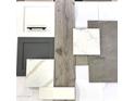 A collection of design options with wood-look floors, grey cabinets, and white countertops at 14800 W Lariat Ln, Surprise, AZ 85387