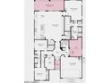 Detailed floorplan showing open layout, kitchen, living, bedrooms, and outdoor living space at 4050 E Brittlebush Ln, San Tan Valley, AZ 85140