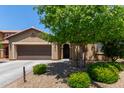 Inviting single-story home featuring a charming front yard with mature tree and desert landscaping at 11952 W Overlin Ln, Avondale, AZ 85323