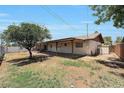 Spacious backyard with mature tree and covered patio at 233 E Cairo Dr, Tempe, AZ 85282