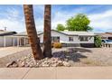 Charming single-story home with black and white trim, desert landscaping, and two large palm trees in front at 2914 W Marlette Ave, Phoenix, AZ 85017