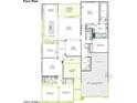 Detailed floor plan showcases the layout of the home, including the kitchen, bedrooms and bathrooms at 852 W Golden Ore Pass, Apache Junction, AZ 85120