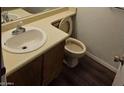 Practical bathroom with a single sink vanity and standard toilet at 4601 N 102Nd Ave # 2202, Phoenix, AZ 85037