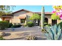 Charming exterior with a desert landscape, featuring a saguaro cactus and native plants at 9715 E Allison Way, Scottsdale, AZ 85262