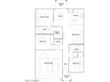 This is a floor plan showing a layout with 3 bedrooms, 2 bathrooms, kitchen, dining, great room, and 2-bay garage at 32243 N Garnet Way, San Tan Valley, AZ 85143