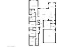 Detailed floor plan illustrating the layout of the home, including bedrooms, bathrooms, kitchen, and living areas at 20563 E Carriage Way, Queen Creek, AZ 85142